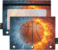 Basketball Ball Pencil Pouch for 3 Ring Binder, 2 Pack Waterproof Pencil Bags Clear Window Pencil Case Zipper School School Office Supplies