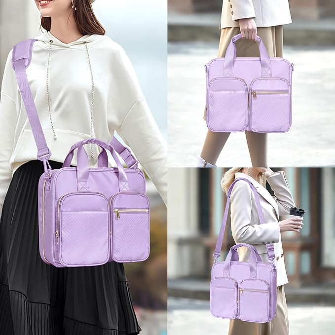 3 Ring Zipper Binder, 2 Inch Ring Binder Organizer Bag with Strap | Binder Bag Fits 13" Laptop & 500 Sheets, Detachable Shoulder Strap, Large Capacity Zip Up Portfolio Folder Bag for Office