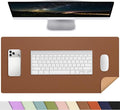 AFIING Leather Desk Mat, Brown, 23.6" x 13.8", Desk Pad Protector | Dual-Sided & PU Leather, Waterproof, Non-Slip for Mouse Pad, Writing, Home Office& Laptop