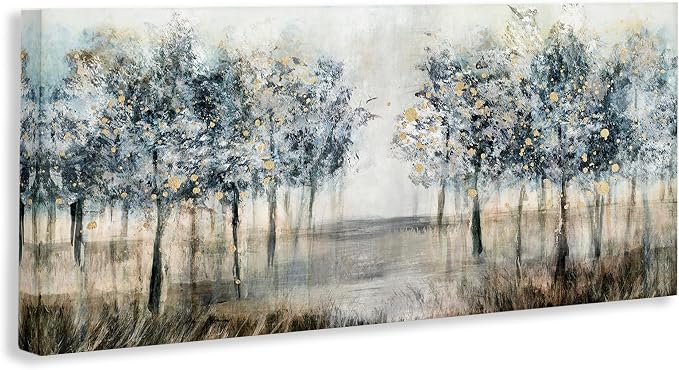 Modern Tree Grove Landscape, 20 x 48 Inch Canvas Wall Art | Stupell Industries · By Nina Blue · Ready to hang · Nature inspired decor for living room or office · Made in USA