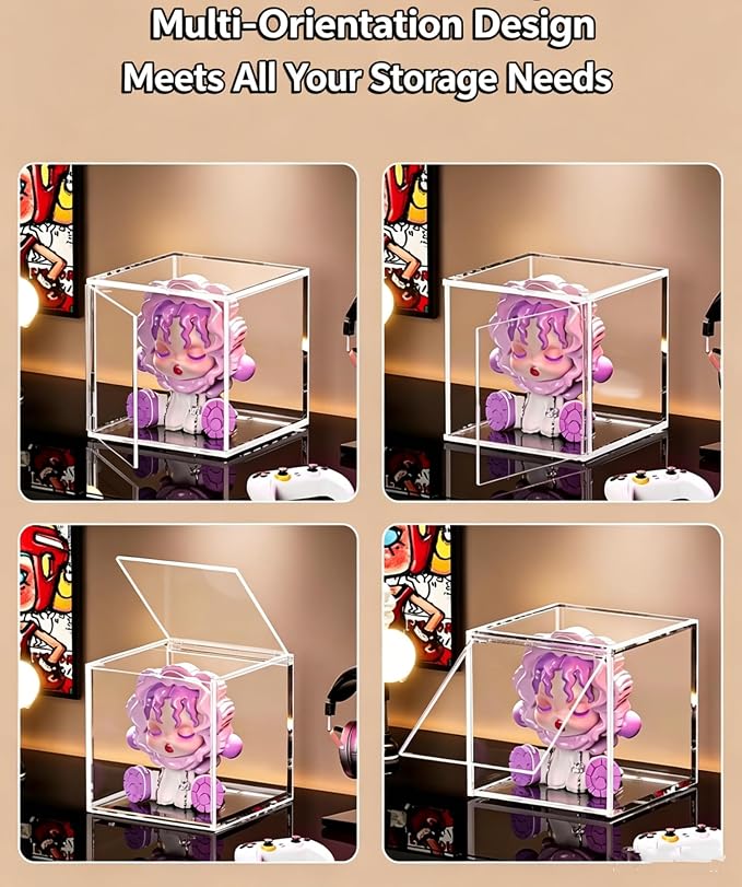 KissYou Acrylic Boxes with Hinged Lid Clear Lucite Boxes Acrylic Display Box for Gifts Treats Candies & Accessories, Plastic Storage Boxes