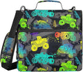 Monster Trucks Print Zipper Binder Bag 3 Ring with Shoulder Strap & Handle Multi Pocket Binder Organizer Bag Large Capacity for School Office Supplies