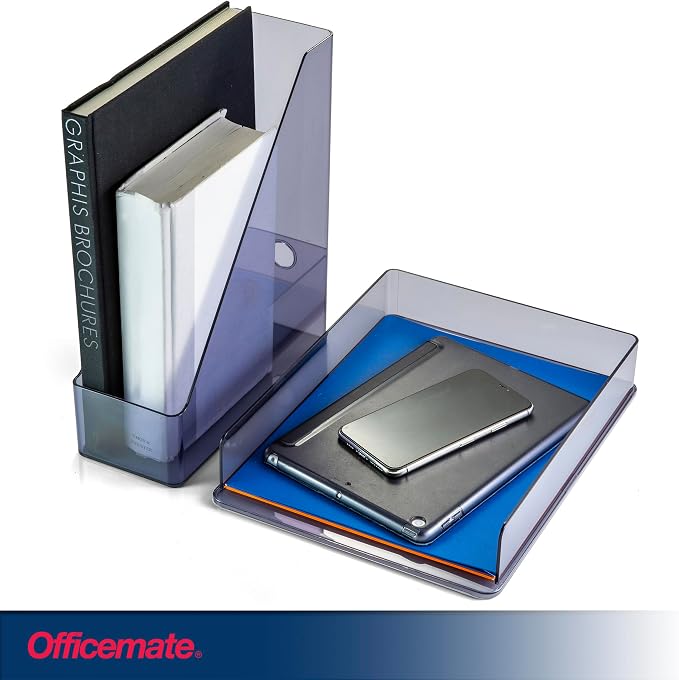 Officemate Recycled Magazine File, Smoke Gray (21510)