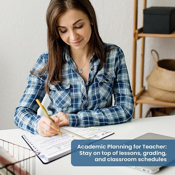Taja Planner 2026-2027, Jul 2026-Jun 2027 Monthly & Weekly Calendar Planner | 6.3" x 8.5", Hardcover Academic Calendar, Teacher Student Agenda Book with Tabs, School Office Supplies, Golden Tide