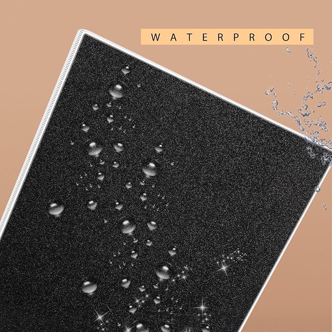 NatureTouch 3 Ring Binder, Glitter 1 Inch Organizer (10.5'' x 11.5'') Holds 8.5’’ x 11’’ Letter Size 300 Pages, Waterproof Durable View Binder, 1 Pack, Black
