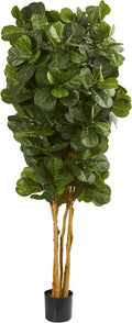 Nearly Natural 7 ft Artificial Fiddle Leaf Fig Tree with Nursery Pot | Lush Deep-Green Foliage, Maintenance-Free, Sturdy Nursery Pot, Ideal for Home or Office Decor