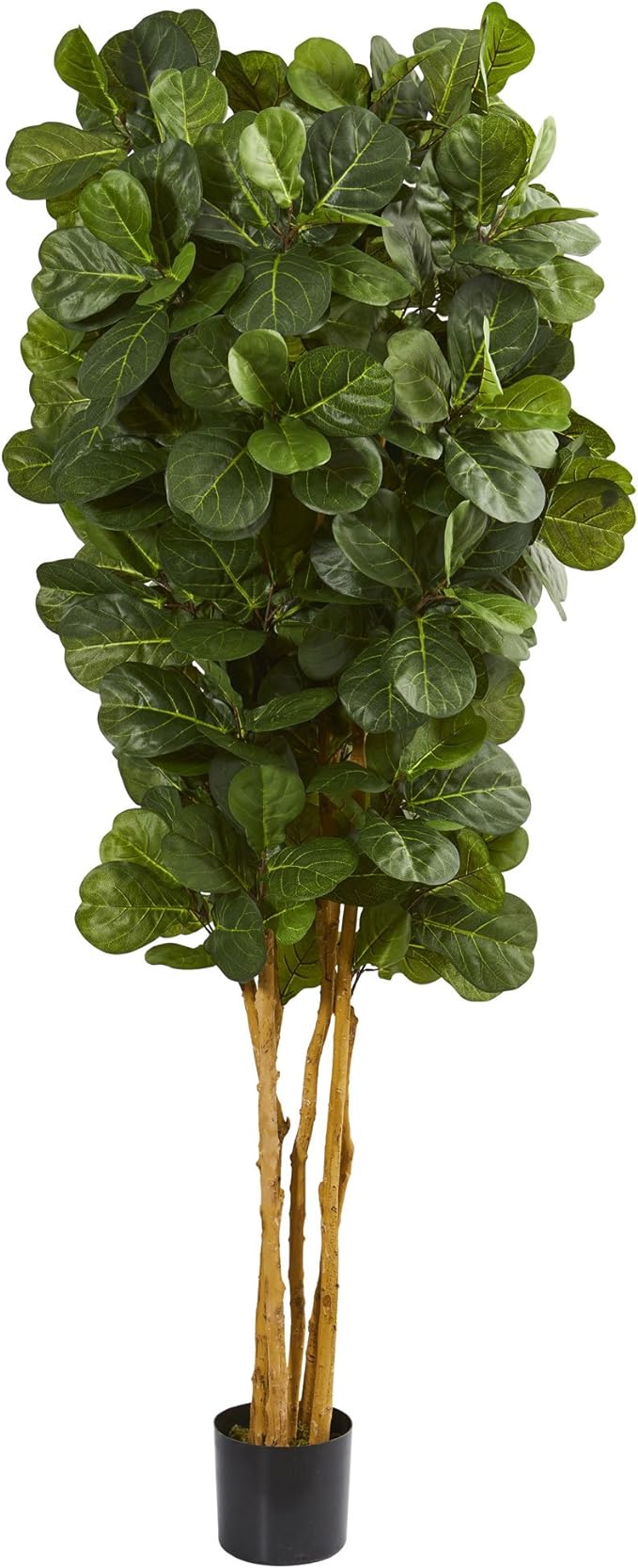 Nearly Natural 7 ft Artificial Fiddle Leaf Fig Tree with Nursery Pot | Lush Deep-Green Foliage, Maintenance-Free, Sturdy Nursery Pot, Ideal for Home or Office Decor