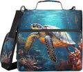 Personalized Sea Turtle 3 D-Ring Binder Bag Zipper Organizer | Multi-Pocket with Handle and Detachable Shoulder Strap Holds 500 Sheets for School Office Supplies