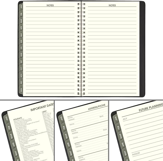 AT-A-GLANCE 2027 Appointment Book Planner, Weekly & Monthly, 5" x 8", Hourly, Recycled, Black (70100G0527)