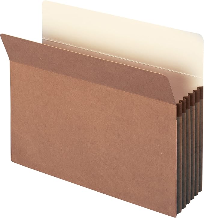 Smead File Pocket, Straight-Cut Tab, 5-1/4" Expansion, Letter Size, Redrope, 10 per Box (73234)