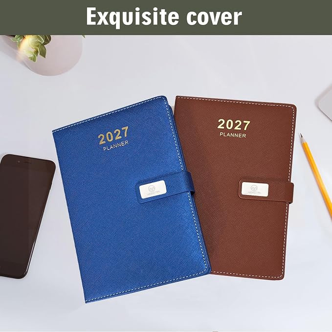 2027 Daily Planner – One Page Per Day, 12-Month Calendar Book(Jan–Dec 2027)