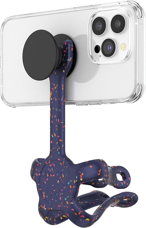 PopSockets Flexible Phone Mount & Stand- Navy Confetti | Flex Mount & Tripod, Content Creators, Hands-Free, Navy, Blue, Dark, Electronic Accessories, For iPad/Kindle/iPhone/Android