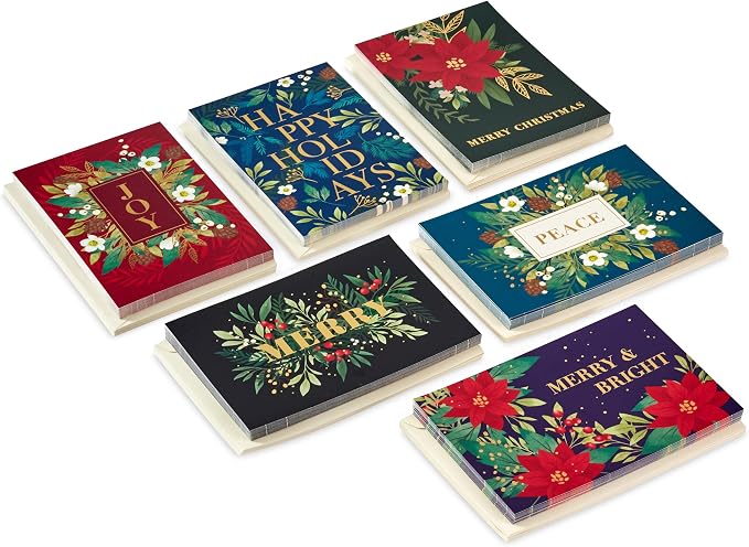 Hallmark Bulk Christmas Cards with Envelopes, 72-Pack (Merry and Bright)