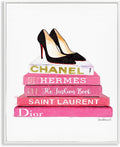 Glam Fashion Books Pump Heels, 24 x 30 Inch Framed Giclée Print | Stupell Industries · By Amanda Greenwood · Ready to hang · Fashion inspired still life · Made in USA