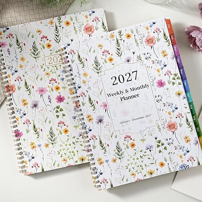 2027 Planner for Office, School, Home, Spiral Bound Weekly Monthly Calendar