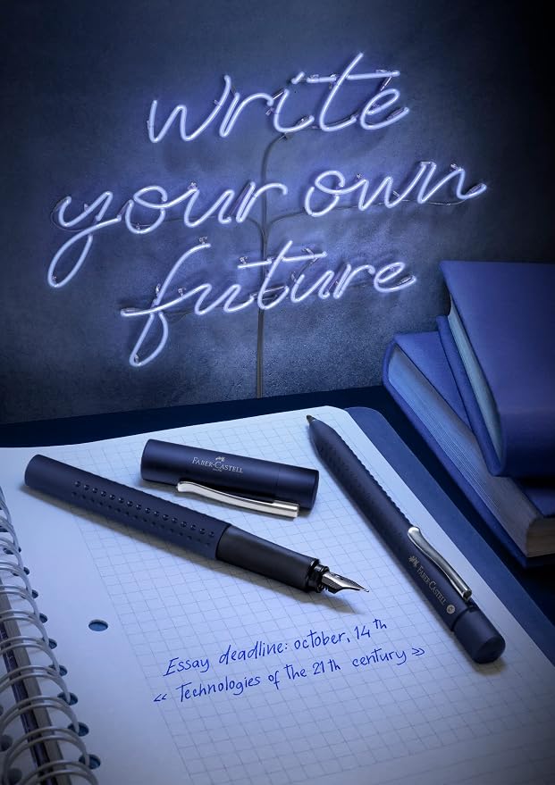 Faber-Castell Grip 2011 Fountain Pen - Medium Nib, Classic Blue