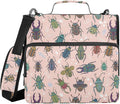 Zipper Binder Bag 3 Ring File Folder Portfolio Organizer Zippered Binder Bags with Strap Fits Laptop Women Men