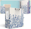 3 Ring Binder 3 Inch Ring, Three Ring Binders for Letter Size 11" x 8.5" with 6-Tab Dividers, 2 Pockets, Binder with Clip for School and Office Supplies-Wild Flowers