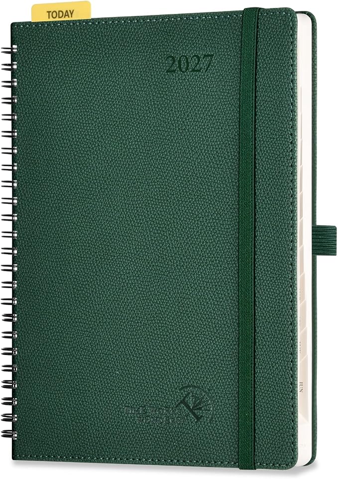 POPRUN 2027 Planner, 6.75" x 8.5" Weekly Calendar Book, Day Planner 2027