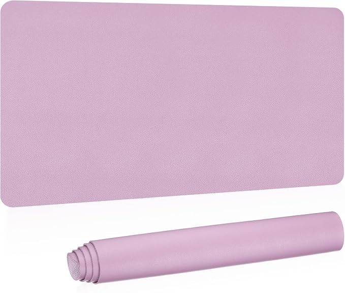 PATIKIL Desk Mat, 31x15 Non-Slip, Waterproof PU Leather Desk Protector Cover, Dual Sided for Office, Home, Study - Purple