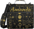 Custom 3 Ring Zipper Binder Sun Moon Astrology Boho Personalized Name 1.5 inch Binders Large Capacity Multi Pockets for School Office Supplies