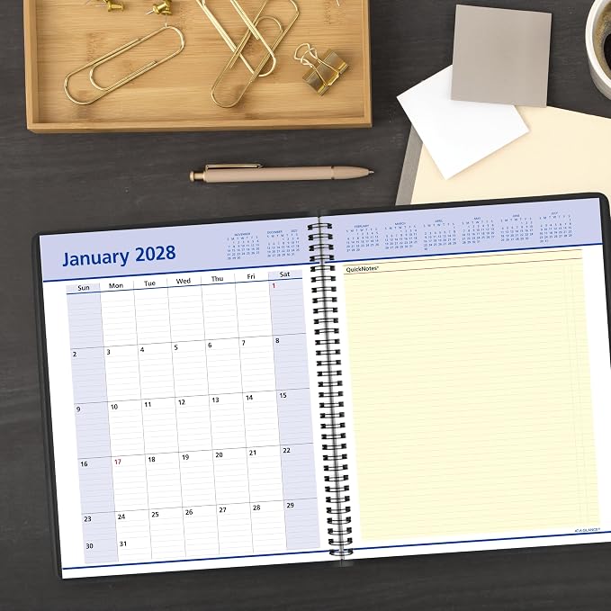 AT-A-GLANCE 2027 Appointment Book Planner, Weekly & Monthly, 13-Month Jan-Jan, 8" x 10", QuickNotes, Black (76010527)