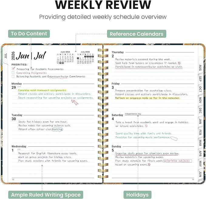 ZOTIA Planner 2026-2027 Weekly & Monthly Calendar Planner Jul 2026-Jun 2027