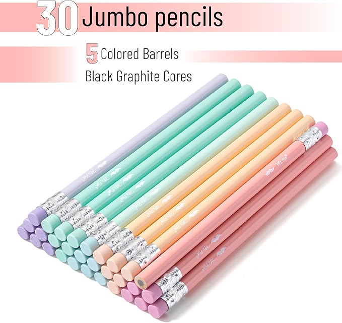 Mr. Pen- Jumbo Pencils, 30 Pack, Colorful Barrels