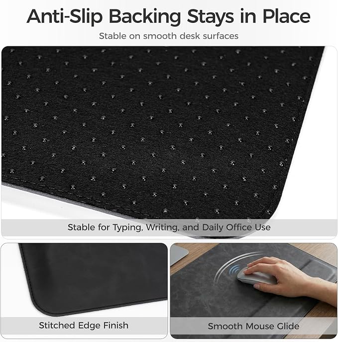 Magnetic Desk Mat System with Wrist Support 80×40cm, Premium Leather Desk Pad with Magnetic Accessories, Waterproof Non-Slip Desk Organizer for Office & Gaming