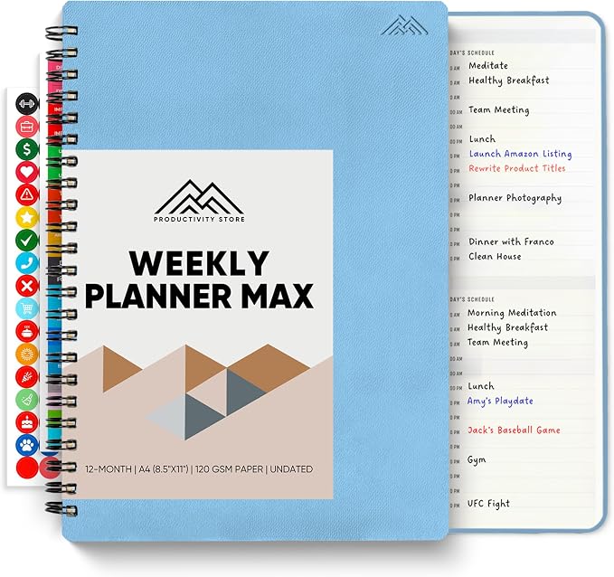2026 Planner. 8.5" x 11" Spiral-Bound Weekly, Monthly and Daily Planner - Organize All 52 Weeks - Increase Productivity and Get Organized - Productivity Store (Blue)