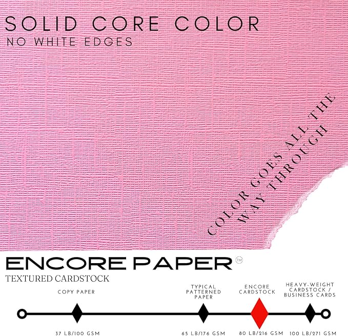 Princess Pink—12x12 Textured Cardstock | 80lb Textured Pink Scrapbook Paper | Premium Cardstock for Cricut Cutting | 25 Sheets