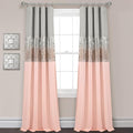Lush Decor Night Sky 100% Blackout Window Curtain Panel Single 42"W x 84"L, Gray & Blush - Blackout Curtains For Bedroom - Sequin Curtains - Glam Decor