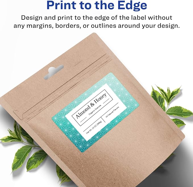 Avery® Matte White Rectangle Labels, Sure Feed® Technology, 3" x 6", 75 Matte White Printable Labels