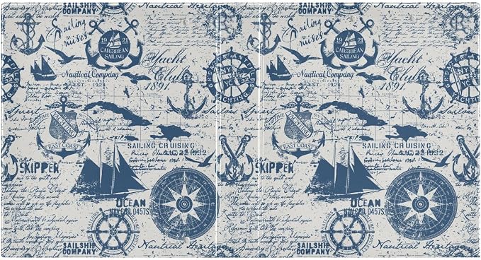 Vintage Ship Anchor Binder 1.5 Inch Binder with Clipboard&Pockets, Nautical Theme Hardcover Binders 3 Ring, Heavy Duty Large File Folder for Office School Supplies - Holds 200 Sheets