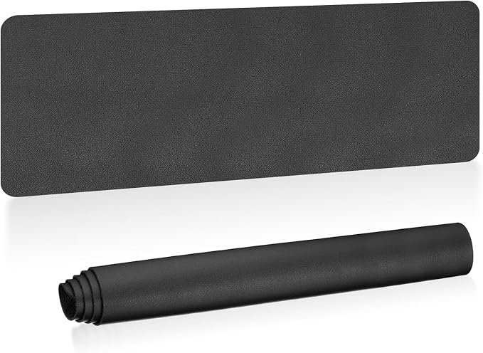 Patikil Desk Mat, 55"x17" Non-Slip Waterproof PU Leather Desktop Protector Cover, Dual Sided, Black