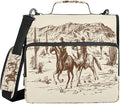 Western Cowboys Print Zipper Binder Bag 3 Ring with Shoulder Strap & Handle Multi Pocket Binder Organizer Bag Large Capacity for School Office Supplies