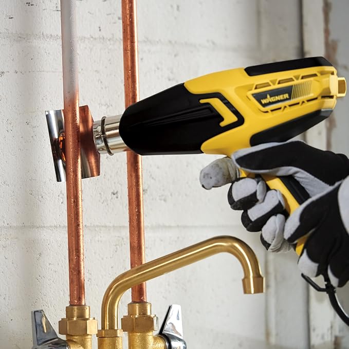 Wagner Spraytech FURNO 700 Variable-Temperature Heat Gun, 125°F to 1300°F | Digital heat gun adjusts from 125°F to 1300°F and includes two nozzles for paint, PVC and craft projects.