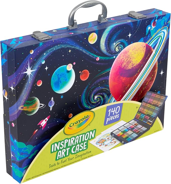 Crayola Inspiration Art Case Coloring Set, 140pc Space Theme – Art Kit for Kids, Crayons, Markers, Pencils, Gift for Boys & Girls, Ages 5, 6, 7, 8 [Amazon Exclusive]