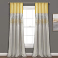 Lush Decor Night Sky Window Curtain Panel, Single 42"W x 84"L Yellow & Gray - Sequin Backdrop Curtain - Room Darkening Curtains For Bedroom - Glam Decor