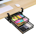 ROSYLINE Under Desk & Desktop Drawer Organizer, 2-Tier Big Capacity | Steel Construction, Clip-On No Drill Installation, Fits A4 Paper, for Office & Household Supplies