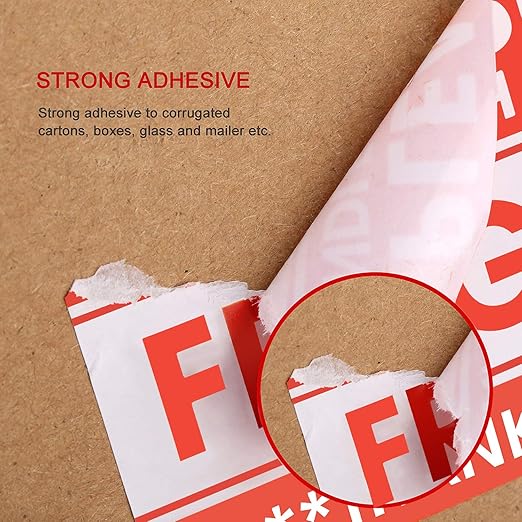 Methdic 2"x 3" Fragile Stickers 500 Labels Per Roll Strong Adhesive (Handle with Care,Do Not Drop,Thank You) Labels for Shipping and Moving