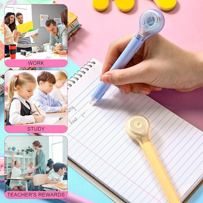 Gersoniel 10 Pack Correction Tape Pen for School Office,Macaron Color