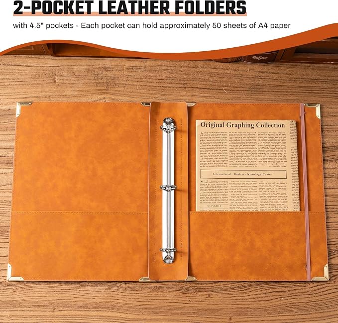 OVESMUSL 2 Pack PU Sunflower Leather 3 Ring Binder, 1 Inch Green Pink | Fits 8.5x11 letter paper, holds 200 sheets, sunflower design, loose leaf organizer