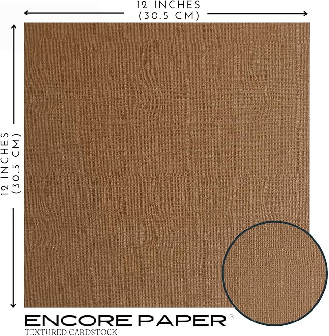 Cattail—12x12 Textured Cardstock | 80lb Textured Brown Scrapbook Paper | Premium Cardstock for Cricut Cutting | 25 Sheets