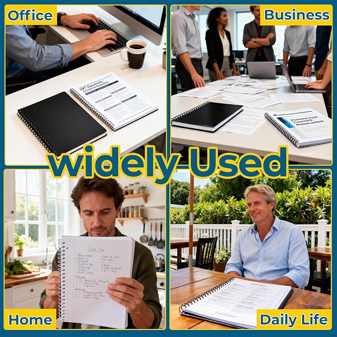 24PCS Binding Covers and Backs Set, 8.5 x11 Inch Clear Book Cover | 12Pcs 8mil Clear PVC Binding Cover, 12Pcs 12mil Black Poly Cover, Letter Size, Un-Punched, Square Corners, for Home Office