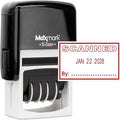 MaxMark Office Self Inking Date Stamp with Phrase Scanned - Red Ink