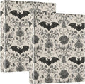 Goth Bat Round Ring Binders Floral (8) 1.5 Inch 3 Ring Binder with Clipboard Holds 200 Sheets Office Home School