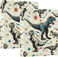 JIPONI 3 Ring Binder Dinosaurs Rex 1 Inch Round Binders for Men Women Students, Cute File Organizer for Office School, 2pcs