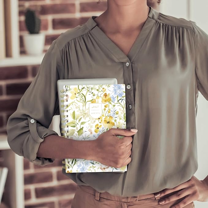 Mead Cambridge 2027 Planner, Weekly & Monthly, 5.5" x 8.5", Leah Bisch, Floral Rain (LB56-200-27)