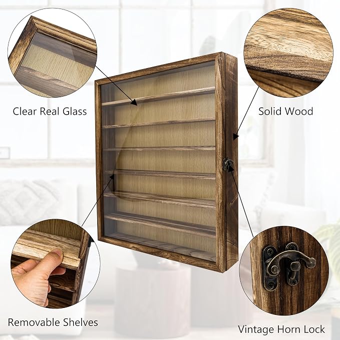 16x20 Large Shadow Box Frame with Removable Shelves,Collectible Display Shelves Case,Military Challenge Coin Display Case,Wood Shadow Boxes Display Cases for Keepsake,Pictures